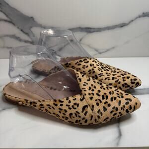 Matisse Wmns Leopard Print Genuine Calf Hair Lana Mule Sz 8.5 Slide Pointed Toe